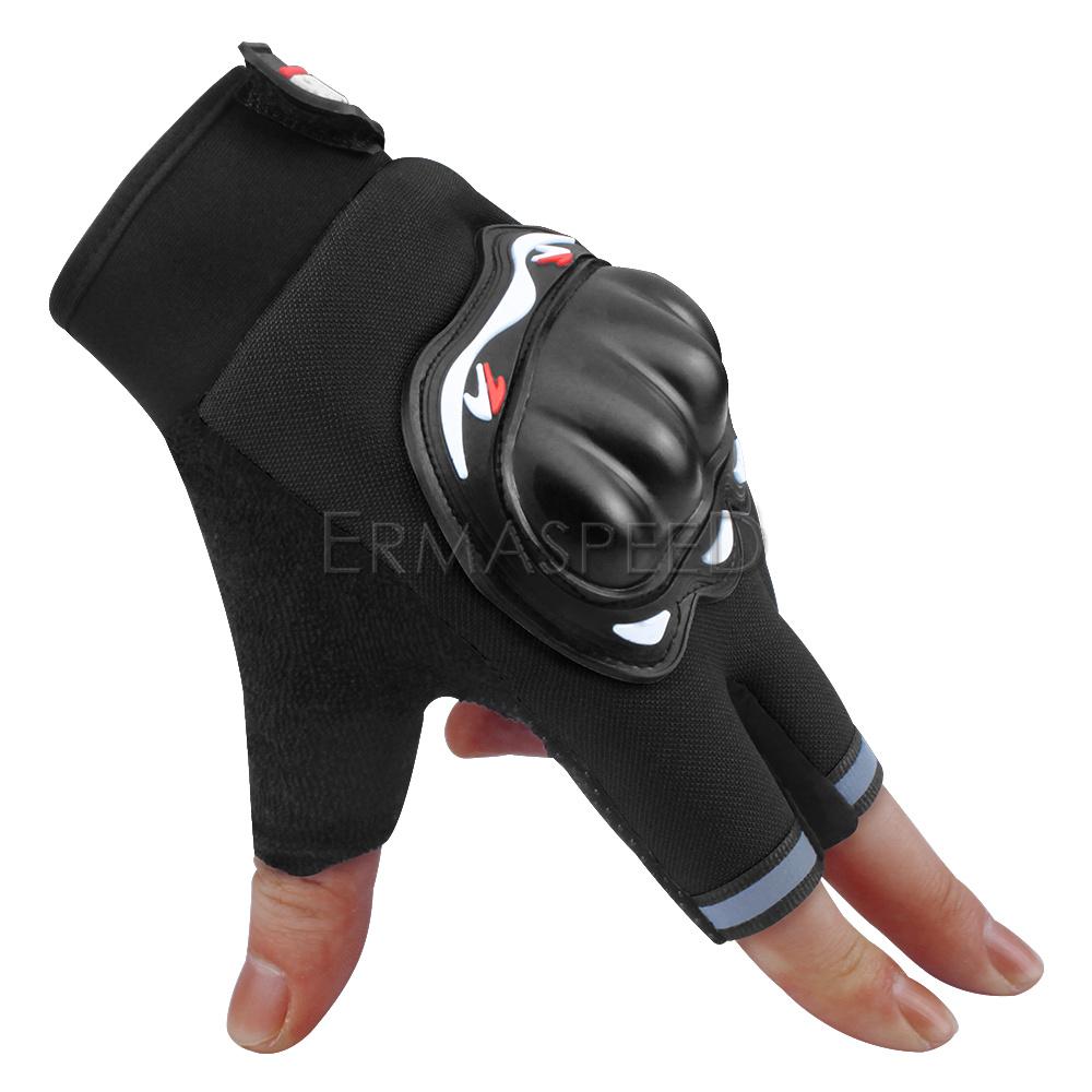 Mănuși de motocicletă fără degete, protecția degetelor de vară, respirabilă, pentru motociclete, curse, echipament de protecție pentru jumătate de deget