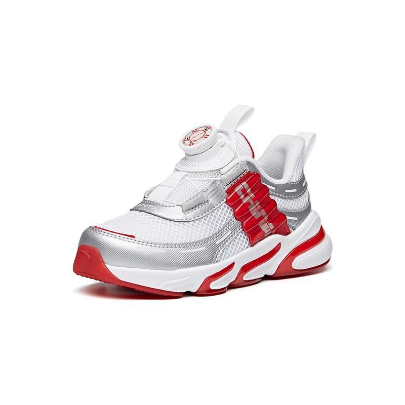 Anta Kids Mesh Low-Top Running Shoes Kids sneakers Silver Red 332139908A-2