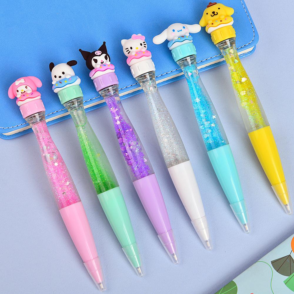 

6 шт. Sanrio Жидкая цветная ручка с блестками Гелевая ручка Удобный захват Канцелярские товары Школьные офисные принадлежности Приз Подарок Инструменты для письма Праздничный подарок Новинка Sta Random style 10Pcs
