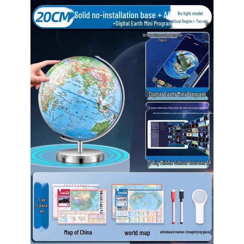 Magnetic Levitation 3D Globe for Students - Large Size, Ideal for Elementary & Junior High School