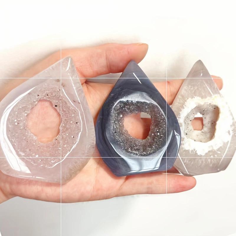 Polished Agate Flame Geode Prism: Natural Crystal Home Decor