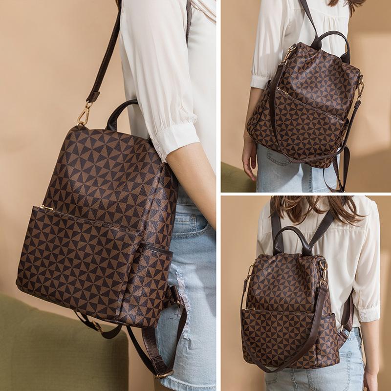 Fashionable Geometric Anti-theft Backpack, Single-shoulder Bag, Women's Casual Bag, Versatile Shopping Bag, Travel Backpack