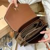 Female Crossbody Bag, Fashionable High-end Handbag, Retro Single Shoulder Leather Small Square Bag, Trendy