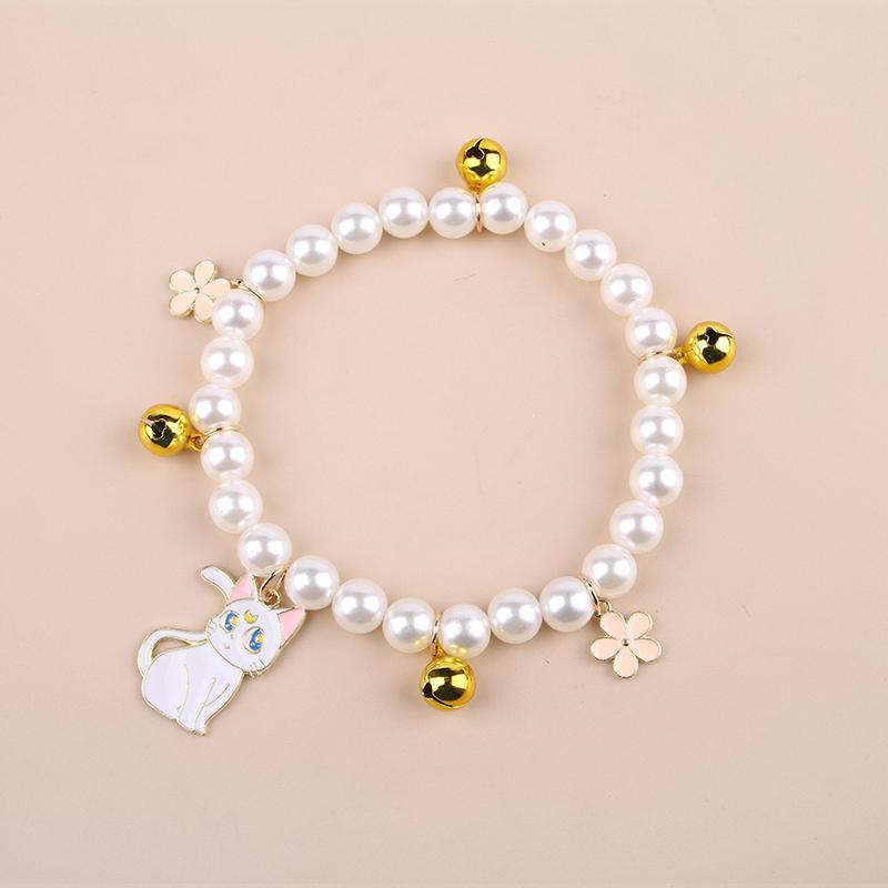 1 Piece Pet Necklace Cat Pearl Collar Pendant Pet Cat Dog Collar Pearl Jewelry Gift
