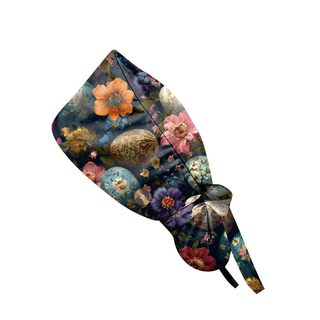 Berretto da lavoro alla moda con stampa, Berretto casual da donna con coda di cavallo, Berretto da lavaggio, Berretto Baotou