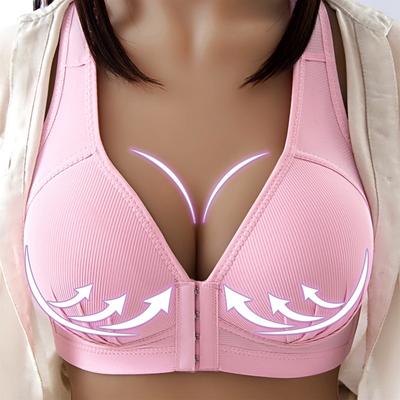 Sexy podprsenka Push Up podprsenka se zapínáním vpředu v jednobarevné podprsence Bezdrátové Bralette prsa bezešvé podprsenky
