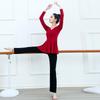 Womens Modal V-Neck Dance Leotard Set Modern Latin Ballet Yoga Practice Fall Winter