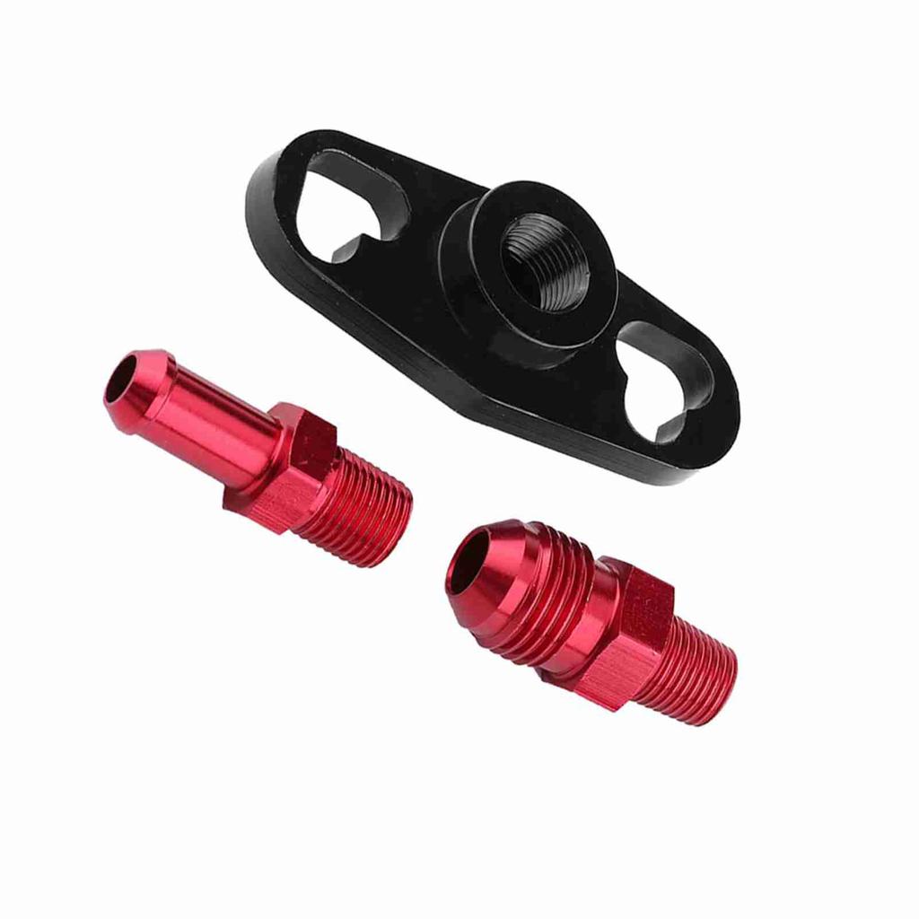 Fuel Rail Pressure Regulator Adapter High Performance Aluminum Alloy Line Kit For Vehicles Black And Red Color 1 2 Fittings
