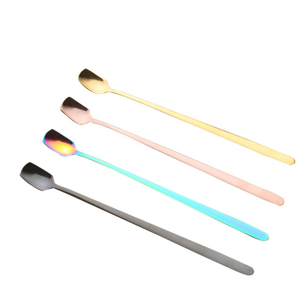 Ice Cream Tea Spoons Stainless Steel Long Handle Scoops Coffee Teaspoon