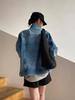Hong Kong Style Retro Washed Women's Denim Jacket - 2025 Spring/Autumn Loose Casual Fashion Top