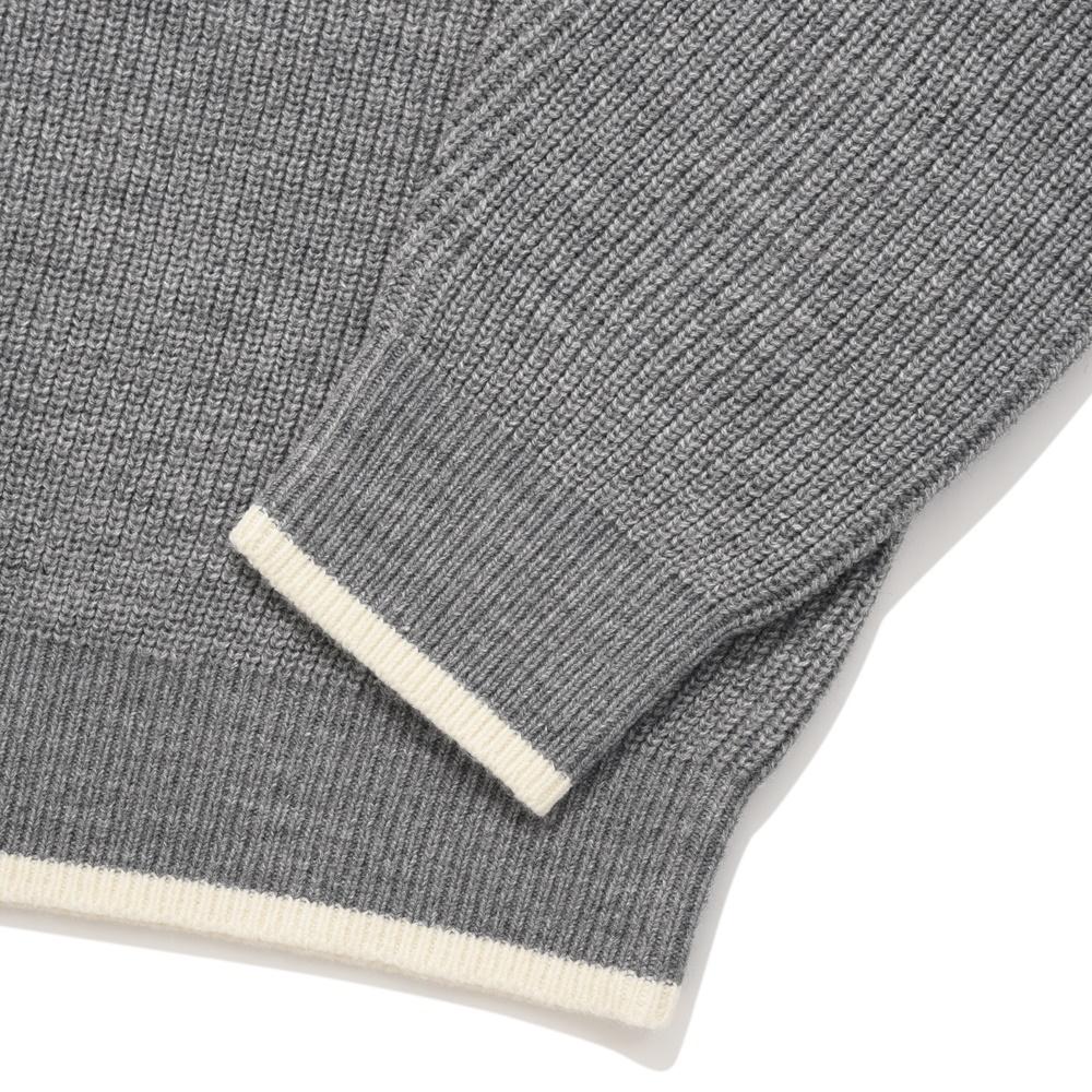 COVERNAT C Logo Collar Knit Melange Gray