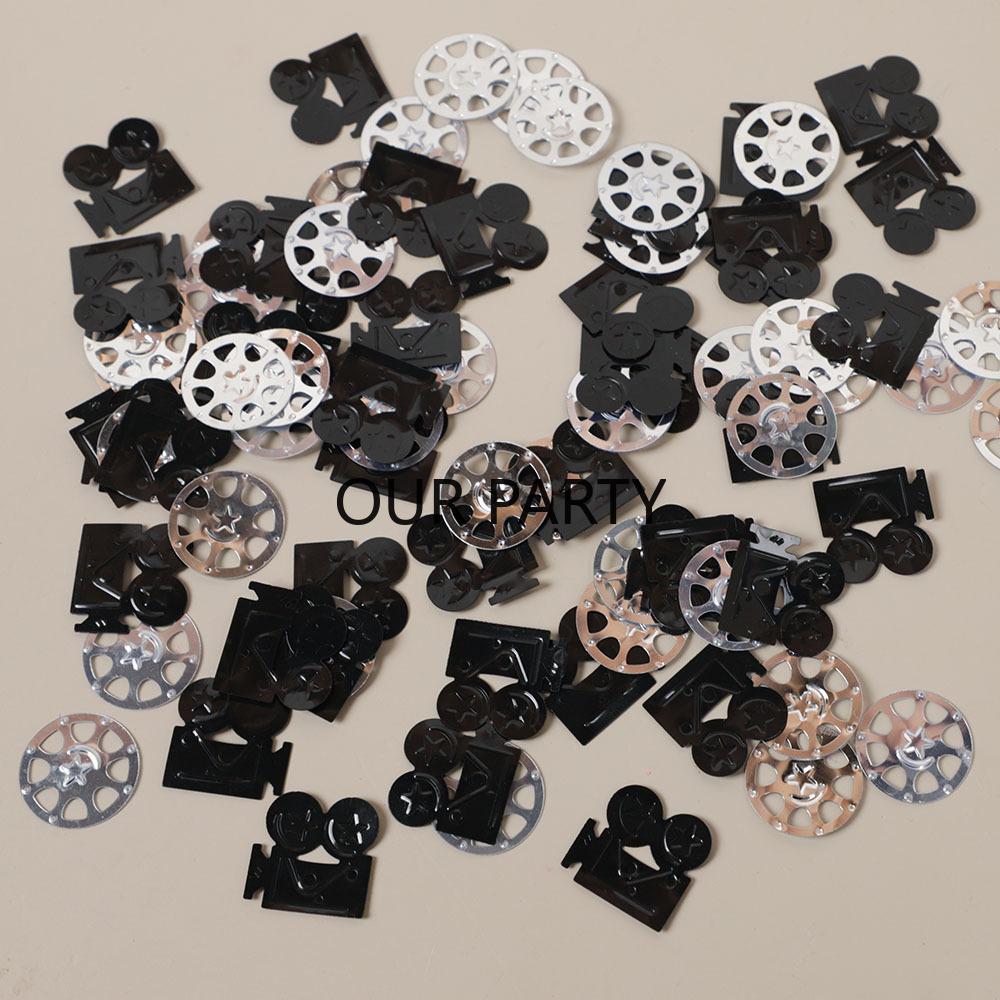 

15g/bag Cinema Festival Theme Sequin Confetti Camera Film Table Scatter for Movie Night Birthday Party Decoration красный