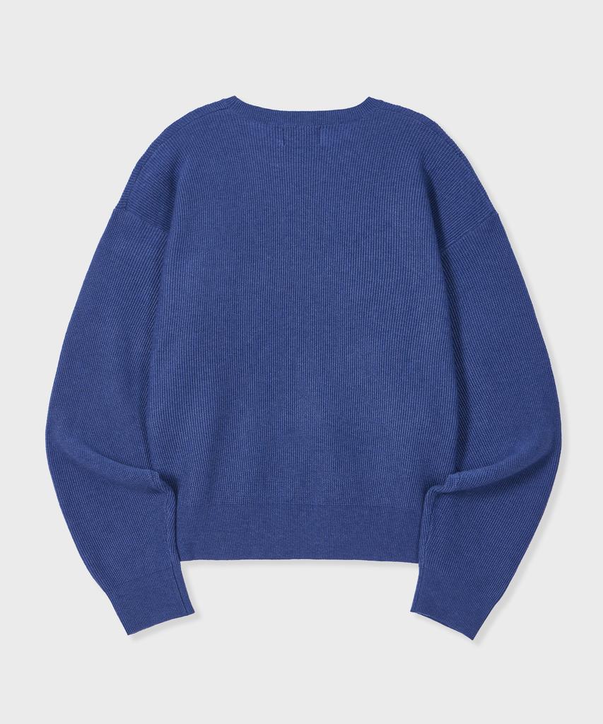 GLW Essential Round Neck Crop Knit Blue