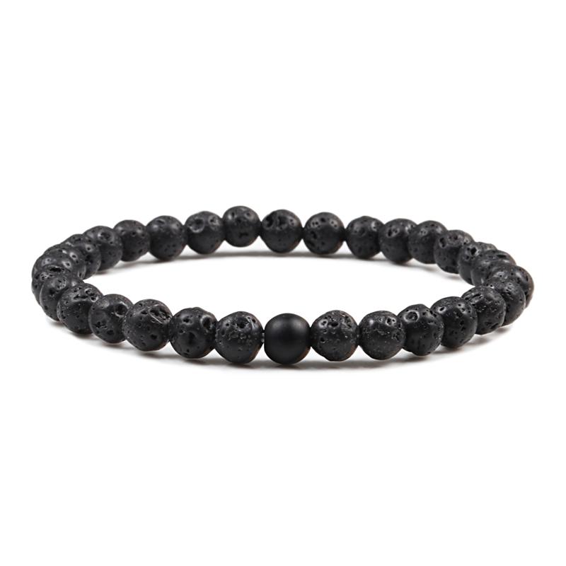 Hot Sale 2pcs/Set Couples Beaded Bracelets Tiger Eye Black Lava Natural Stone Beaded Bracelets Malachite Energy Elastic Jewelry