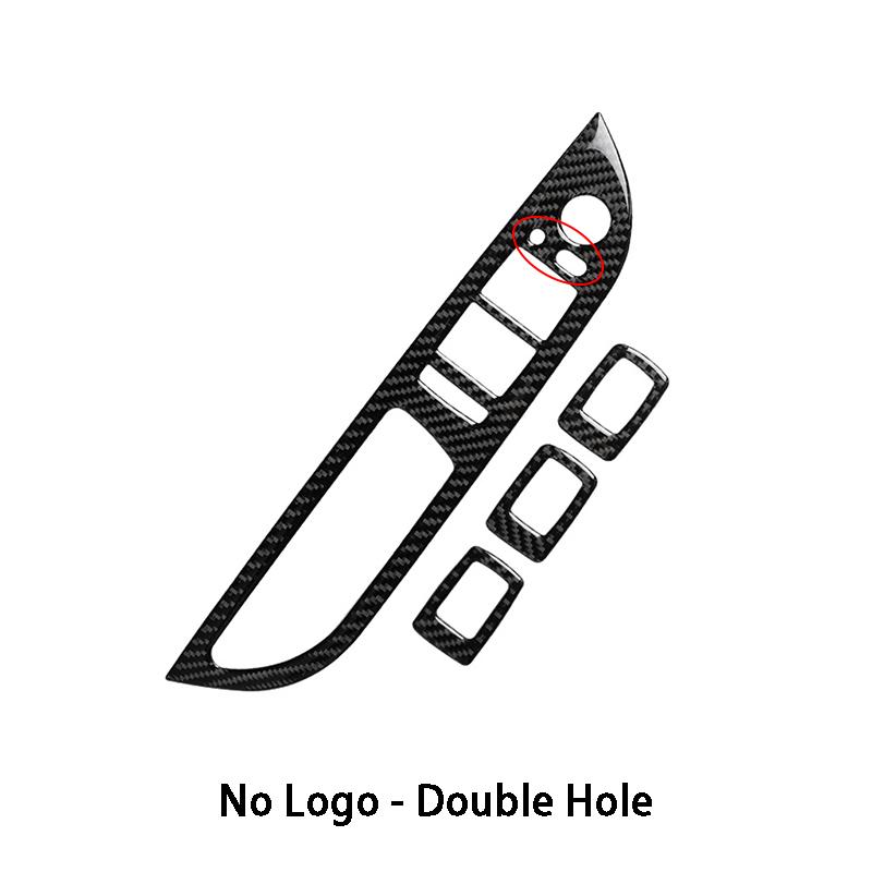 Carbon Fiber Car Window Lift Switch Panel Trim Decorative Stickers Car Styling For BMW Old 5 Series E60 2005-2010