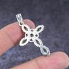 Natural Citrine Gemstone Handmade 925 Sterling Silver Cross Pendant 1.81" M8a21