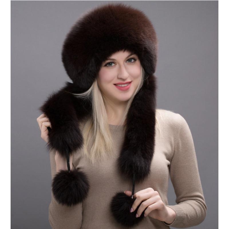 Ny imitasjon revehår dame Lei Feng-lue vinter damepels dame Lei Feng-lue dame vinter fortykket varm fiskerlue vindtett og kuldebestandig