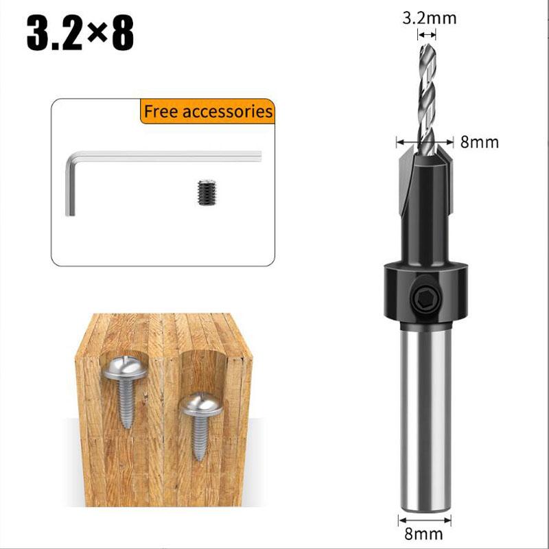 

Деревообрабатывающее сверло-зенковка, фреза для отверстий в сплаве, сверло для крепления шурупов по дереву, деревообрабатывающие инструменты, хвостовик 8 мм 10 мм NO3 чёрный