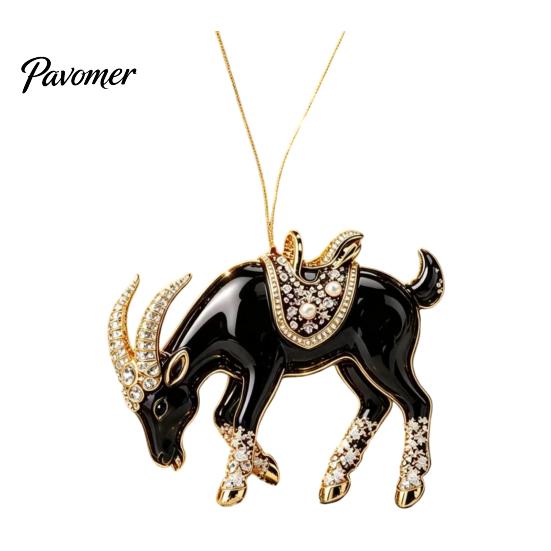 Multiuse Decorative Ornaments for Weddings Black Goat Christmas Tree Hanging Ornament, 2D Acrylic Festive Atmosphere Decoration Bars Pendant,