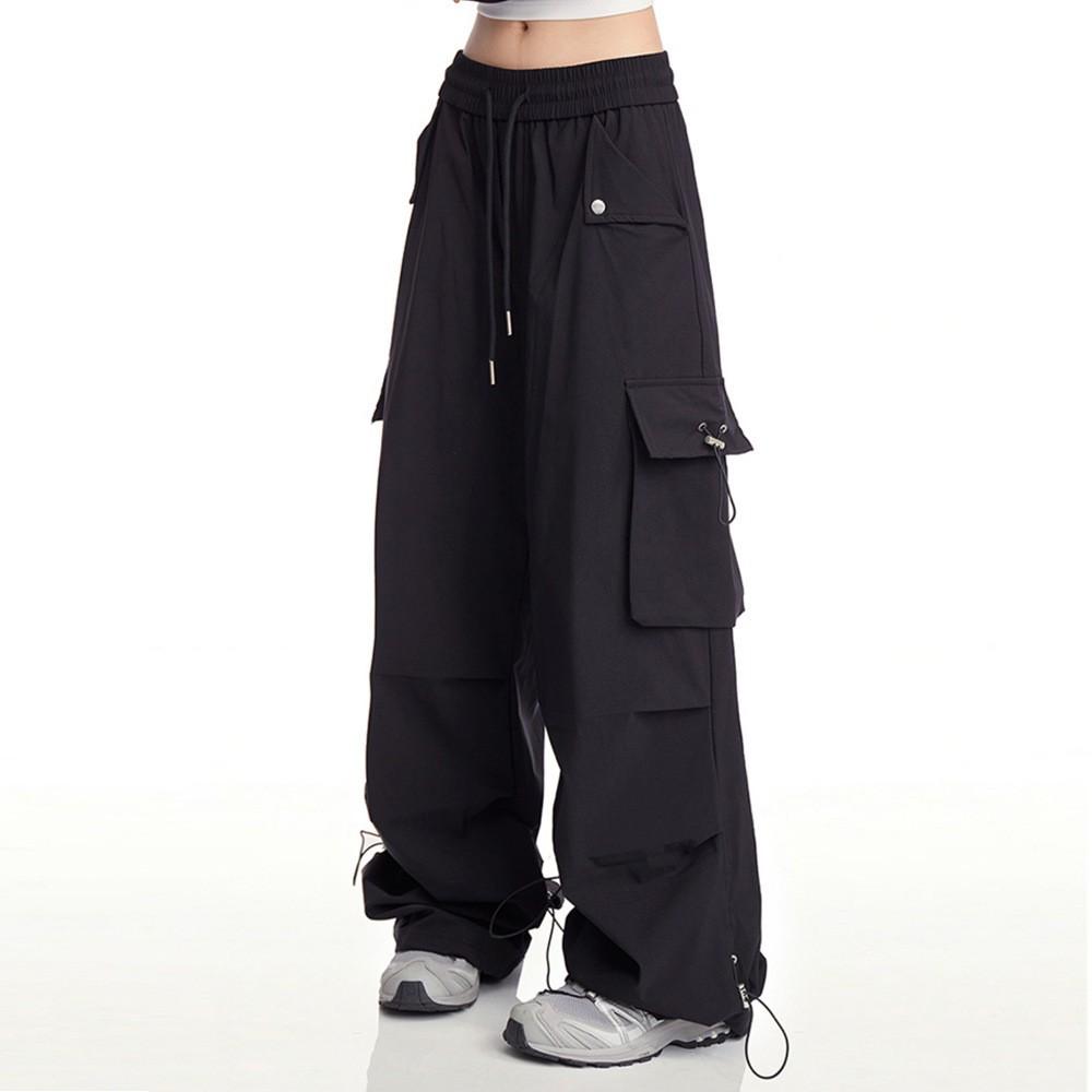 American Hiphop White Overalls Women's Summer Hip-hop Sweatpants Thin Pants Trendy High Waist and Thin Classic Women's Casual White Pants