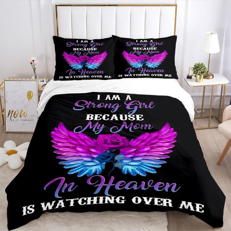 3pcs Angel Wings Duvet Cover Set - Machine Washable, Includes 1 Cover and 2 Pillowcases, No Core Included yy251013142