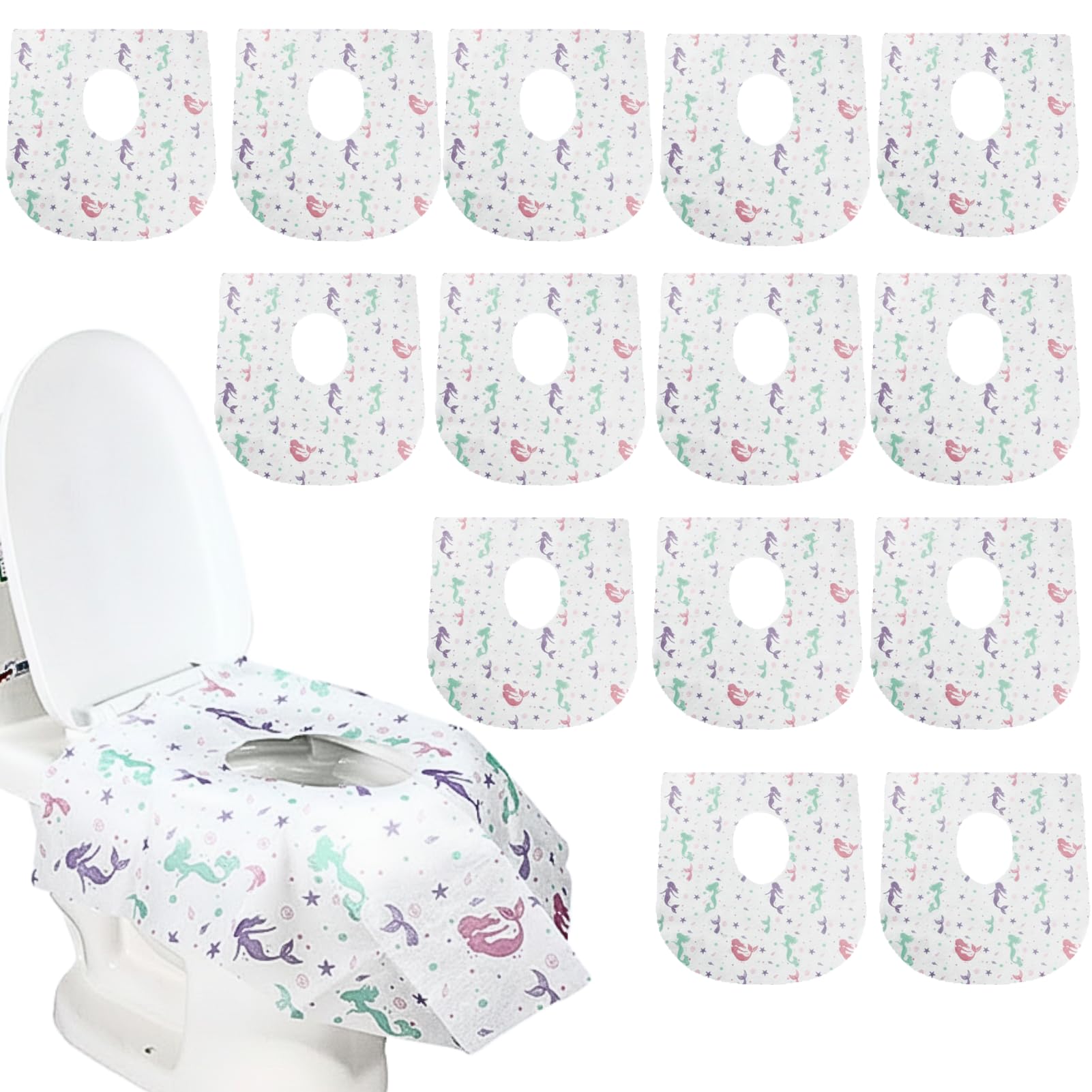 

IMPACT Online Disposable Toilet Seat Covers, Portable, Potty Training, and Child-Friendly, Large Capacity (Mermaid Pattern, 40 Sheets)