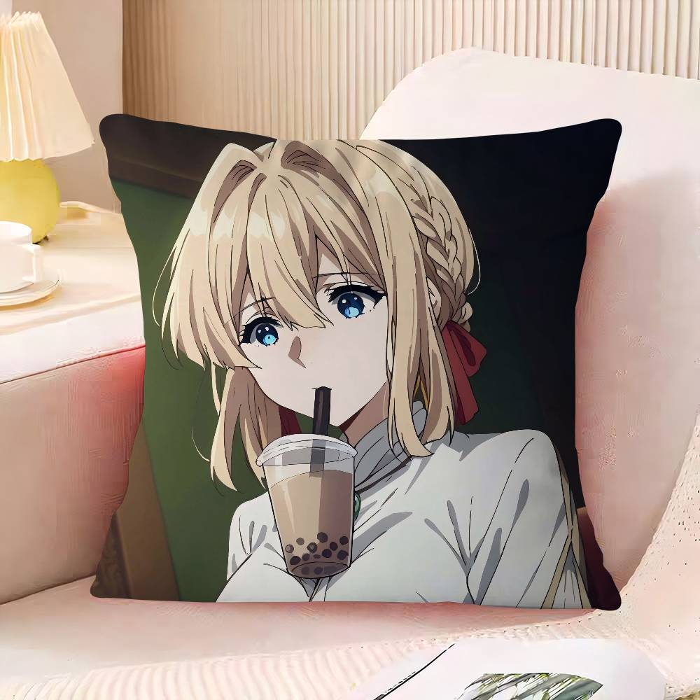 

V-Violet E-Evergarden Pillow Dust Cover Bedroom Kids Party Decoration Pillowcase 16x16Inch