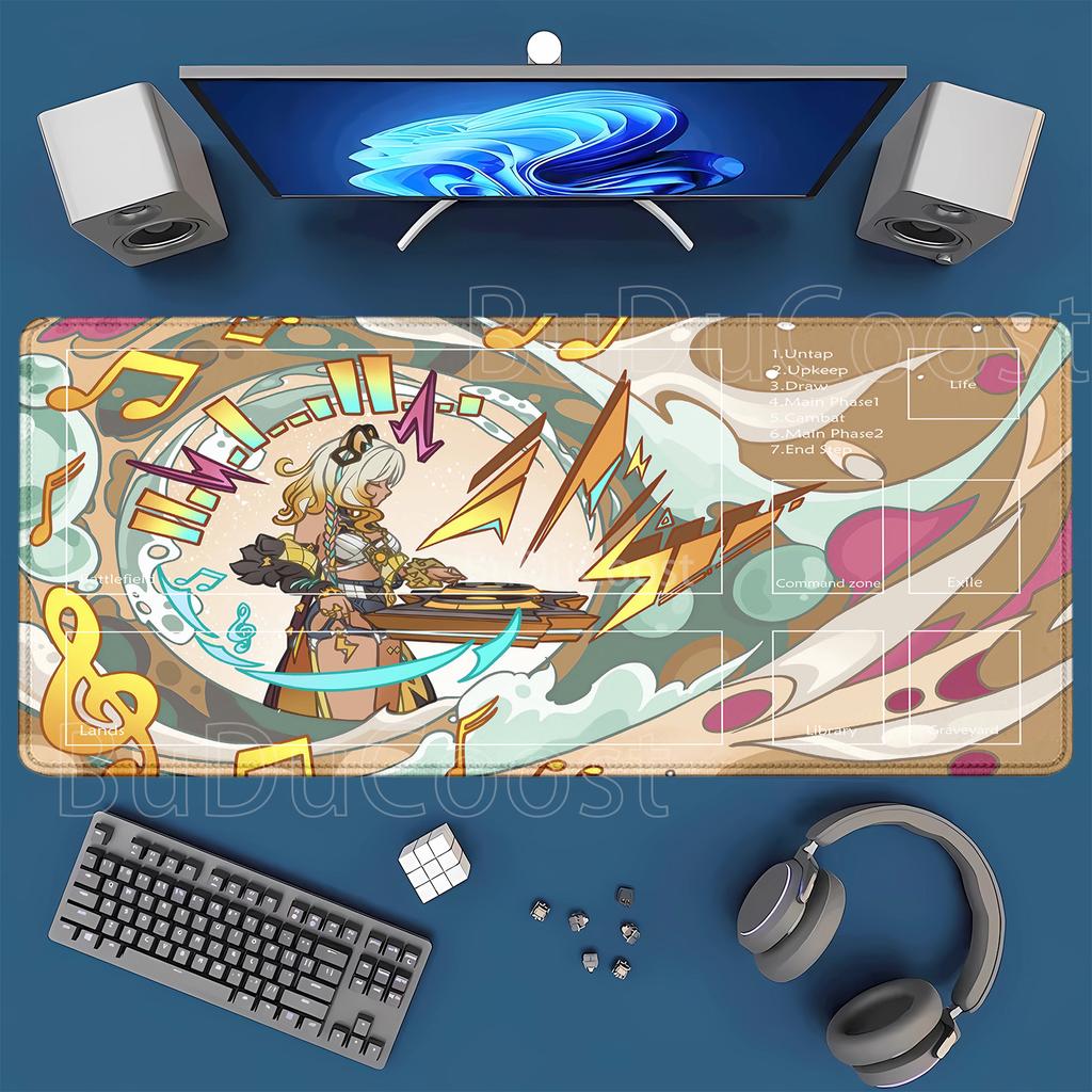 Genshin Impact playmat Game Furina Columbina Durin Large Mouse Pad Nonslip Keyboard xmm Desk Mat HD Printing TCG Mousepad