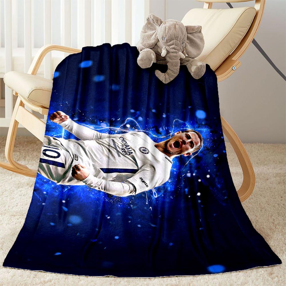 Chelsea Fc Player Portrait Blanket Comfortable Great for Bed Livingroom Seaside All-Season Use Modern Style