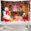 Christmas Tapestry Wall Hanging Christmas House Yard Snowman Sleigh Winter Snow Scene Xmas Gifts Art Wall Decor Christmas