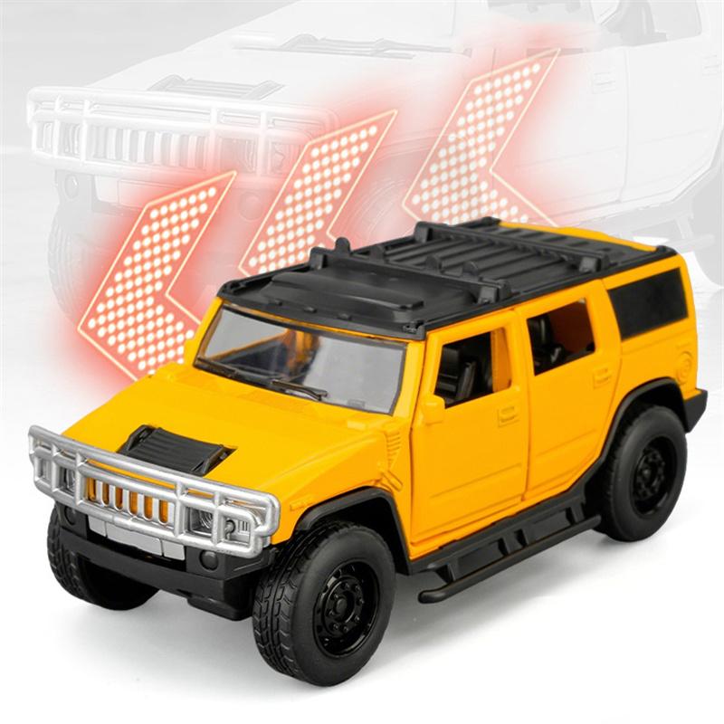 1:32 HUMMER H2 SUV Alloy Car Model Diecast Metal Off-road Vehicle Car Model Sound and Light Simulation Collection Kids Toy Gift