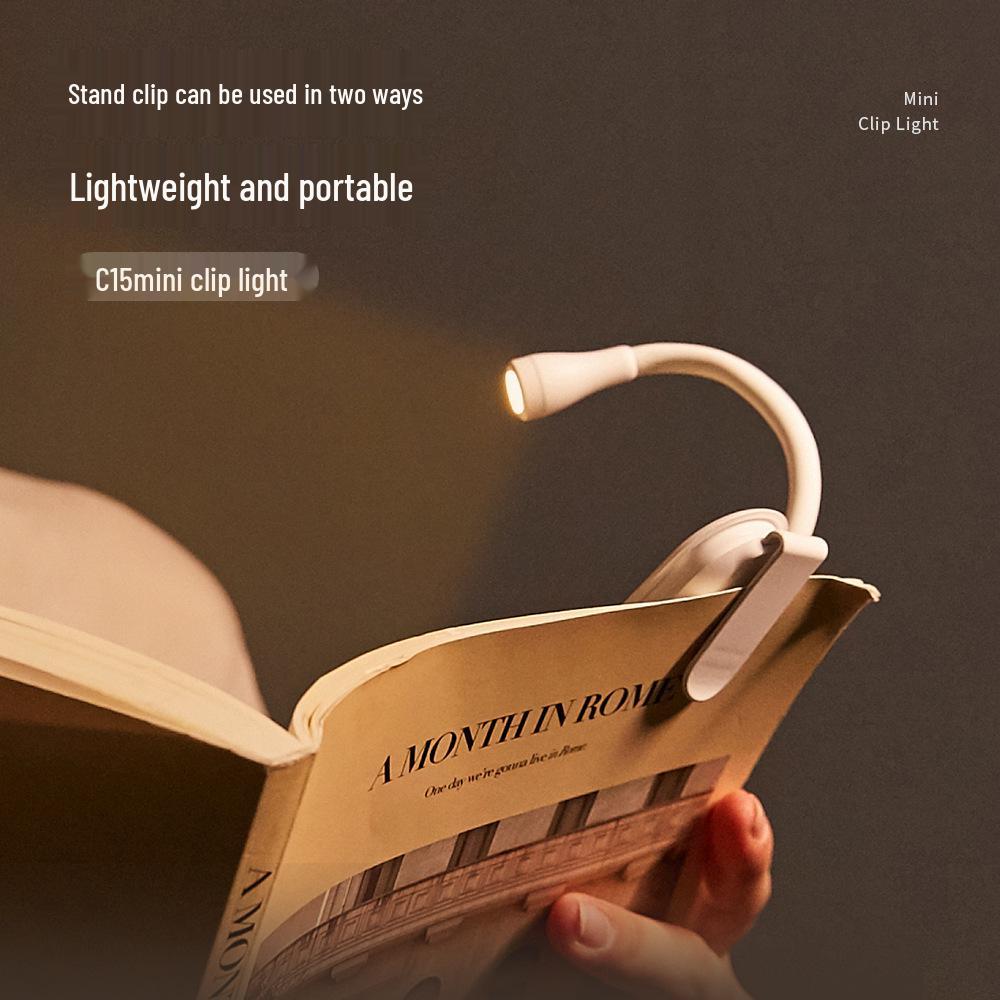 Compact USB Rechargeable LED Desk Lamp - Eye-Friendly Reading Light & Student Gift