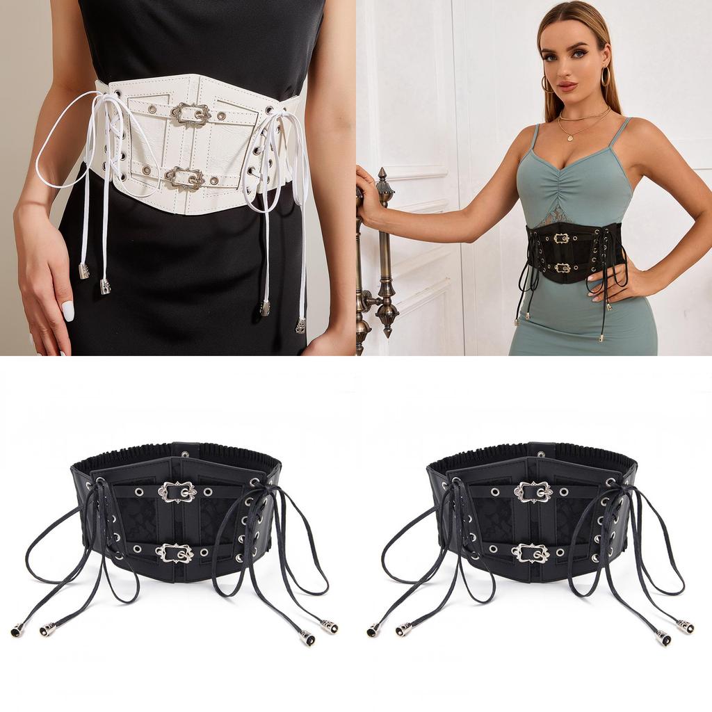 Lace Waist Belt For Women With Metal Buckle Decorative Slimming Corset For Retro Fashion