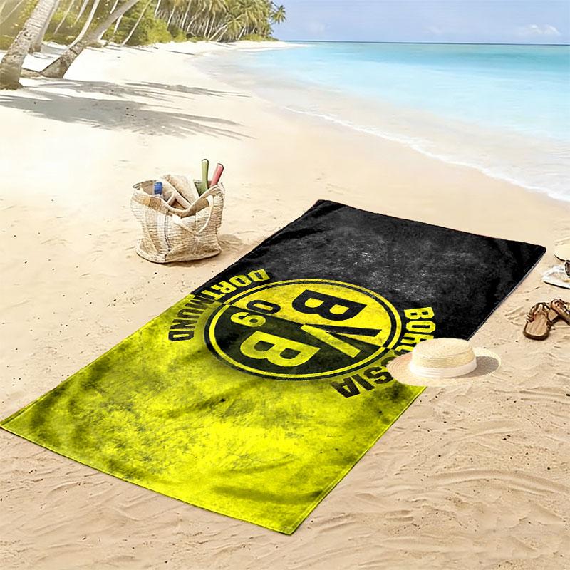 Borussia Dortmund Print Beach Towel, Large Soft Quick Dry Towel for Beach Camping Swimming