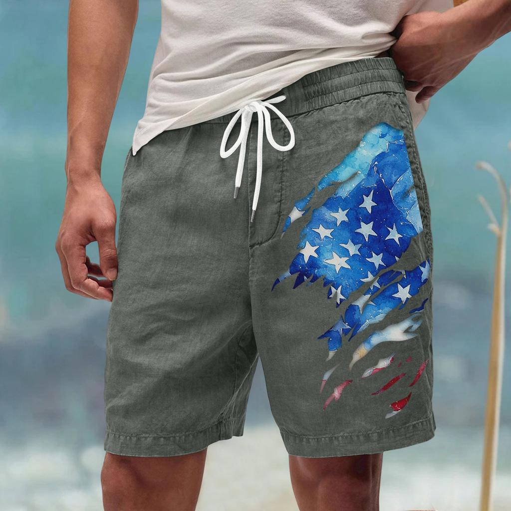 Męskie letnie, duże, swobodne, luźne spodnie sportowe, szorty plażowe