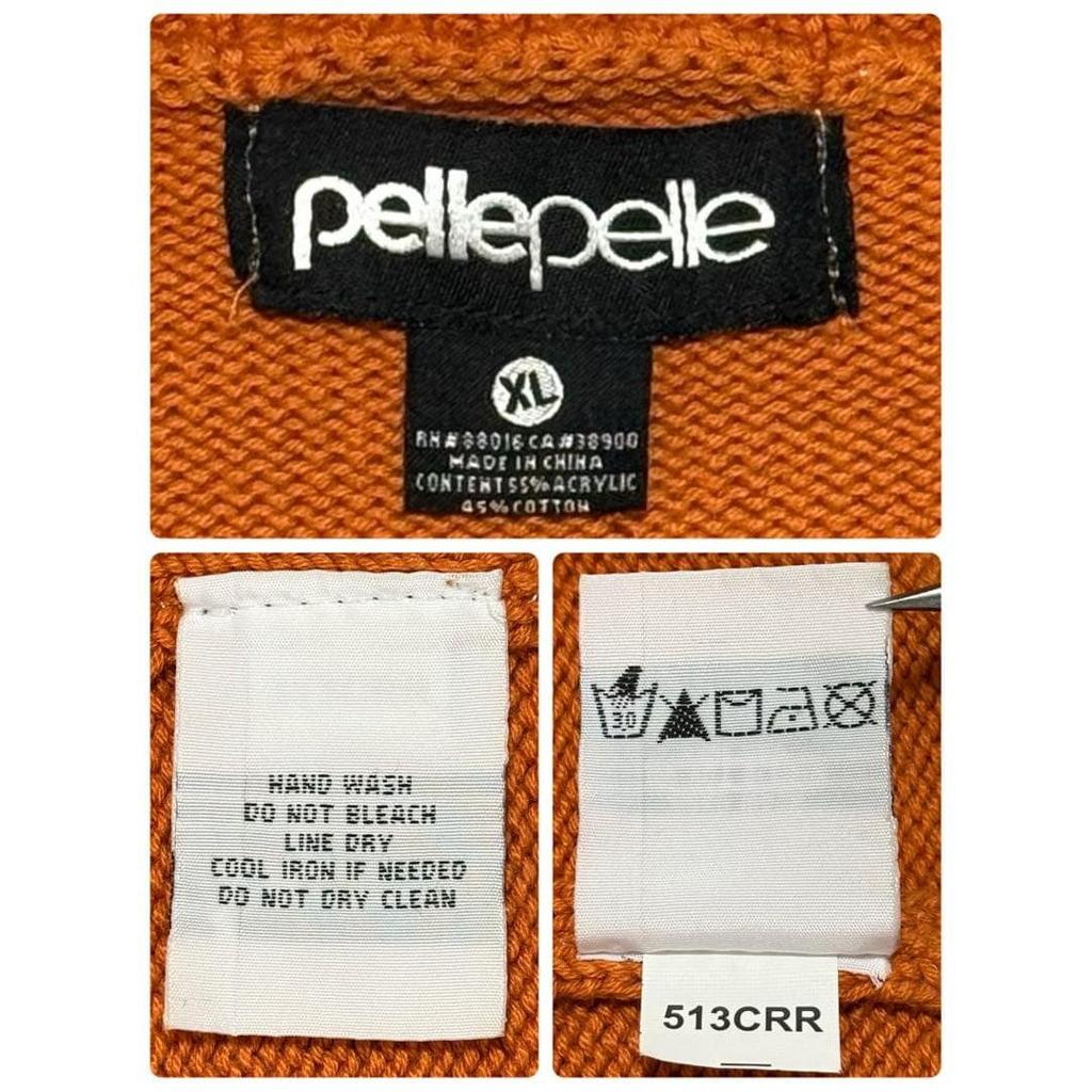 Used PELLE PELLE Shawl Collar Knit XL Embroidery Patch Y2K