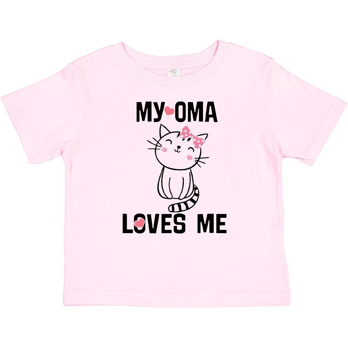 Inktastic My Oma Loves Me Girl Cat Baby T-Shirt Girls Grandkids Infant Tees 160