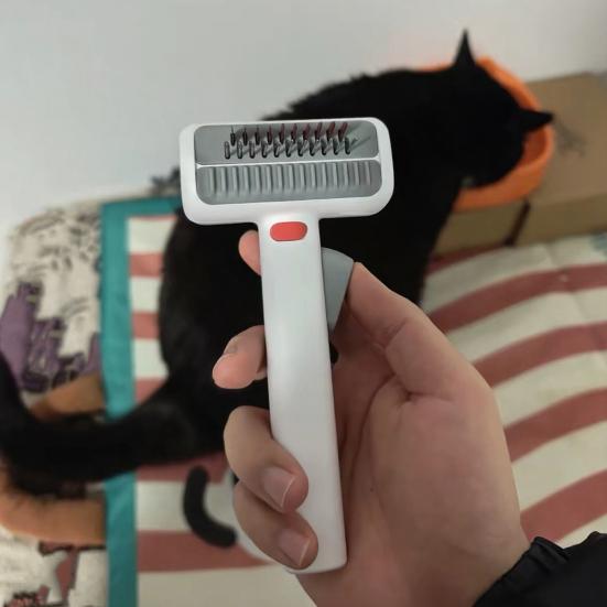 Pet Detangling Grooming Comb 2-in-1 Gentle Undercoat Rake Deshedding Brush Removes Mats Tangles Loose Fur for Long Short Hair Cats Dogs