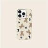 Cute Little Bear Bow Pattern Lychee Phone Case For iPhone 17 Pro Max 11 12 13 14 15 16 Pro 17 Air 15 Plus X XS XR 16E Soft Cover
