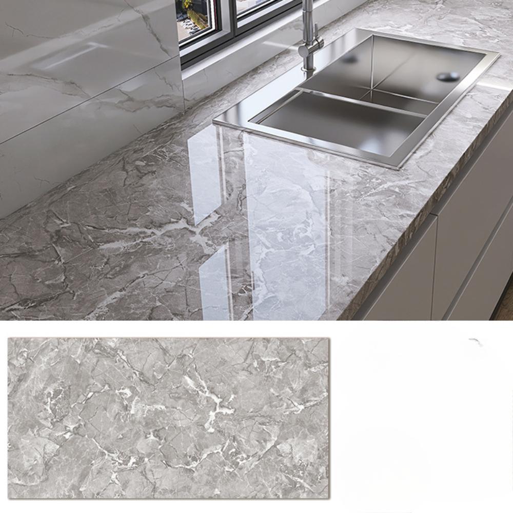 Marble Kitchen Oil-Proof Film Stove Waterproof Moisture-Proof Self-Adhesive Wallpaper Countertop Cabinet Renovation Tile Sticker