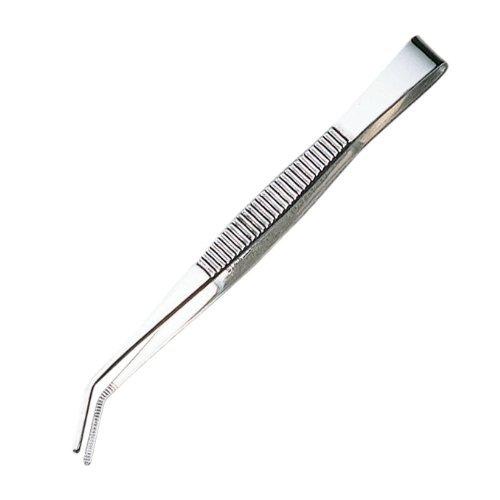 ANEX Tweezers, Serrated, Curved Tip, 125mm, No. 122 (Bulk Purchase of 12)