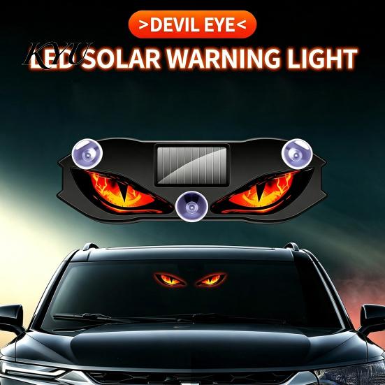 High Temperature Resistant Car Lamp Solar Demon Eye Window Light, Wireless LED Atmosphere Automotive Safety Warning System with Suction Cup