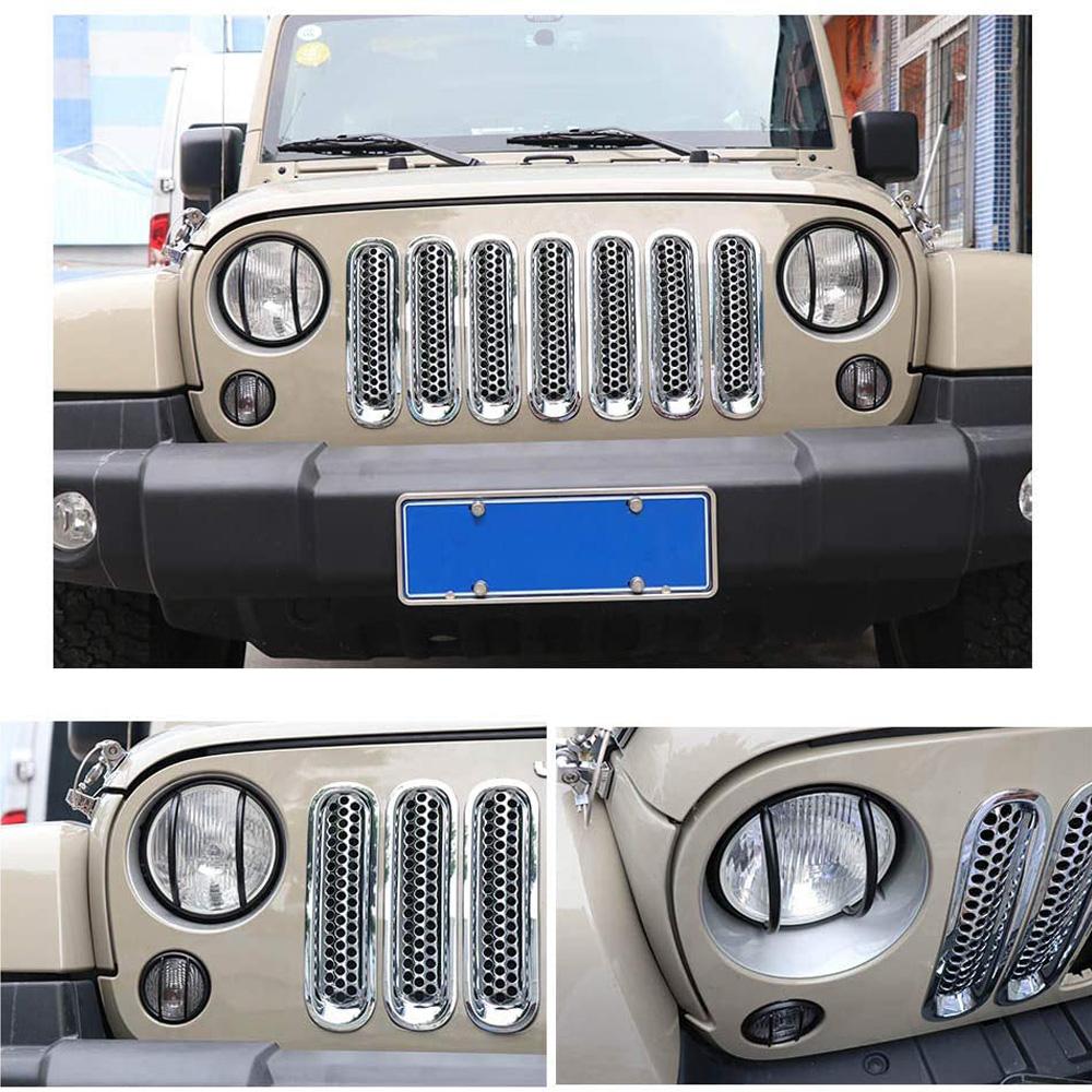Protector de far cu LED de 7 inchi Capac de protectie pentru far pentru Jeep Wrangler Unlimited JK 2007-2017