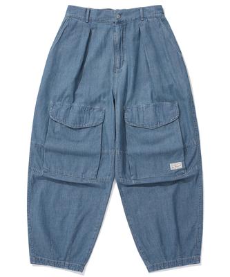 COLUMBIA UNIVERSITY Sl-Label Denim Wide Fit Balloon Pants Light Denim