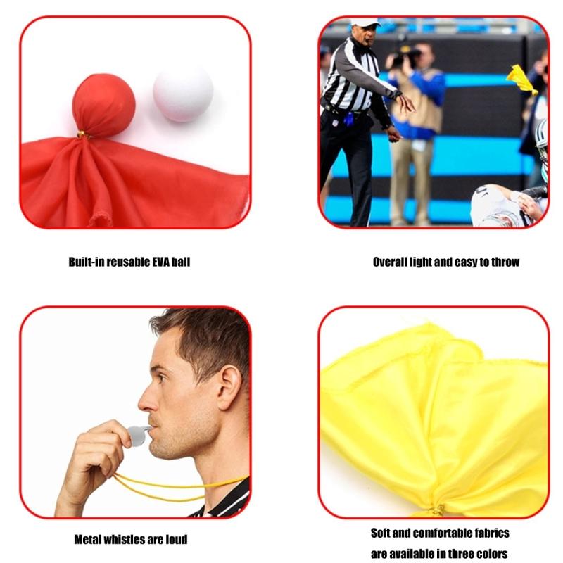 6pcs Referee Flags Football Penalty Flags for Soccer Ref Umpire Coaches Challenge Flags for Football Party Accessory
