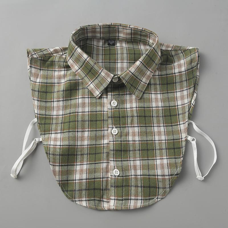 Perfect Match Plaid Fake Collar Shirt Men  Removable False Collar Shirt Fake Collar For Women Men Size 38 To 44 Detachable Nep Kraagie