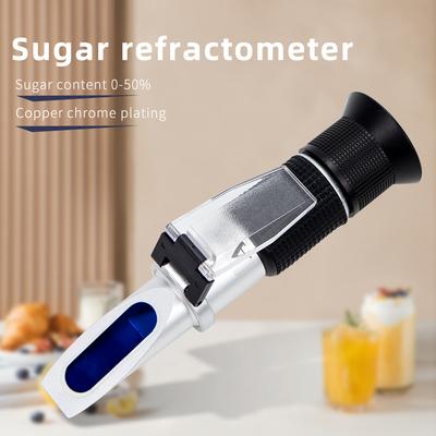 Handheld Sugar Refractometer 0~50% Sugar Content Tester Brix Refractometer ATC Sugar Concentration Meter for Beverages Fruits