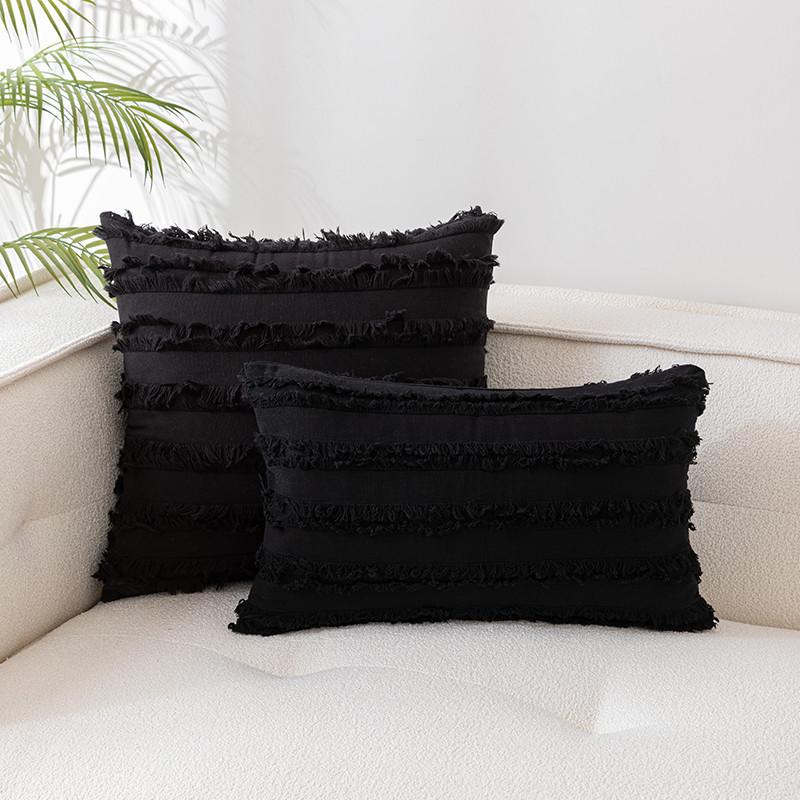 Bohemian Style Cotton And Linen Pillowcase Pillow Without Core Cut Flower Tassel Sofa Cushion Cover