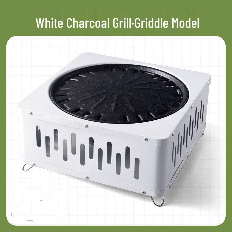 OEING Portable Charcoal BBQ Grill with Tea Hearth