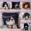 KKuroki TTomoko Pillow Case Silky Short Plush With Invisible Zipper Dustproof Sofa Cushion Cover For Home Decor